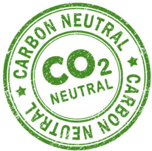 Carbon-neutral green retro style grunge seal - Vector Illustration